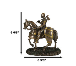 Medieval Suit Of Armor Knight With Large Shield And Axe On Horse Figurine - £43.15 GBP