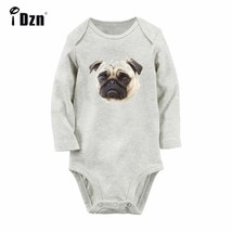 Pug Dog Animal Aww Cute Love Newborn Baby Bodysuit Long Sleeve Romper Jumpsuit - £8.58 GBP