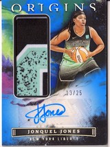JONQUEL JONES LIBERTY 2023 Panini Origins WNBA - Jersey Autographs Blue SN25 - $269.20