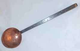 Handmade Tasting Ladle Wrought Iron Handle w/ Rat Tail Copper Bowl By H.J. Heine - £76.20 GBP