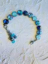 Marine Blue Aqua Light Blue Ocean Blues Rivoli Austrian Crystal Bracelet... - $34.75