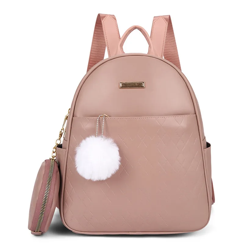 Women Casual Backpack PU Leather Rivet Bagpa For Teenage Girls Solid Back Pack L - $68.65