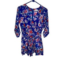Yumi Kim x Revolve Liz Blue Love Potion Floral Romper Size XS Belted Poc... - $24.99