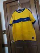 Vintage Ralph Lauren Polo Jeans Co Yellow Gold &amp; Navy Blue SS Shirt - Si... - $29.69