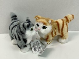 Kurt Adler Plush Striped Cat Ornaments~Set of 2~As Shown~Christmas Animal Decor - £14.32 GBP