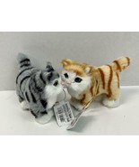 Kurt Adler Plush Striped Cat Ornaments~Set of 2~As Shown~Christmas Anima... - £14.00 GBP