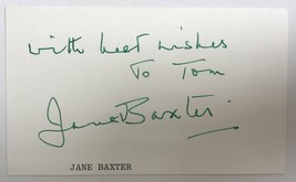 Jane Baxter (d. 1996) Signed Autographed Vintage 3x5 Index Card - £23.44 GBP