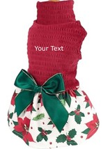 Custom embroidered Christmas Poinsettia dog dress - £27.42 GBP