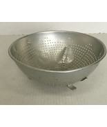 vintage aluminum footed bottom colander primitive farmhouse kitchen decor  - $27.16 CAD