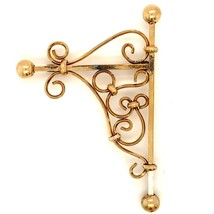 Vintage 12K Gold Filled JMS Rare Scrolled Flourish Ornate Brooch Pin - $39.60