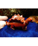 (Y-DIN-ST-717) Red rainbow Jasper STEGOSAURUS DINOSAUR Gemstone carving ... - $34.28 CAD
