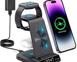 Wireless Charging Station, 3 In 1 Watch Charger Stand With Digital Clock... - £40.70 GBP