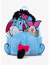 Loungefly Disney Winnie the Pooh Eeyore &amp; Piglet Velvet Mini Backpack - £68.01 GBP