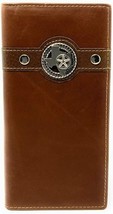 Texas Western Men&#39;s RFID Genuine Leather Texas State Map Bifold Long Wallet - £23.88 GBP