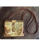Brahmin Toasted Almond Cecilia Flap Mojito Melbourne Leather Croc Crossb... - $1,567.20 MXN