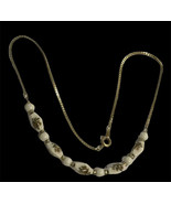 Vintage Gold Plated Ceramic Beads Necklace 17” Long - £27.64 GBP