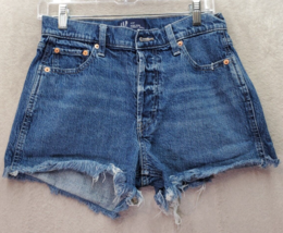 Gap Cheeky Shorts Women Size 4 Blue Denim Cotton Flat Front Button Fly H... - $18.46