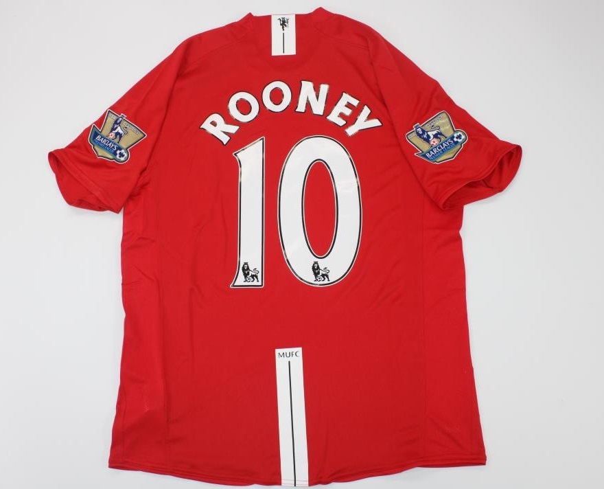 manchester united jersey 2007 2008 shirt home rooney epl style