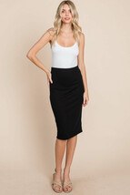 BOMBOM Elastic Waist Pencil Skirt - $32.02