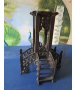 ANTIQUE /vintage Oriental WOOD CARVED INCENSE TOWER 12&quot; TALL STAIRS BUIL... - $1,411.25 MXN