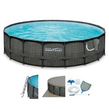 Summer Waves Elite 18ft x 48in Above Ground Frame Swimming Pool Set with Pump - £1,114.01 GBP