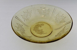 Cabbage Rose Sharon Yellow Amber Depression 8 1/2 in Round Serving Bowl Vintage - £13.32 GBP