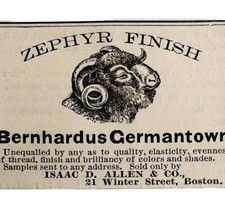 Bernhardus Germantown Zephyr 1885 Advertisement Victorian Clothing ADBN1kkk - $19.99