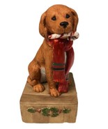 Vtg Gordon Fraser 1984 Ceramic Brown Dog w/ Candy Cane Scarf Christmas M... - €16,87 EUR