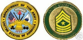 Us Army Serg EAN T Major Color Gold Challenge Coin - £27.41 GBP
