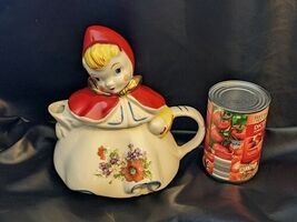 Vintage Original Hull Petit Rouge RIDING HOOD Théière Céramique 8 Inch - $92.50