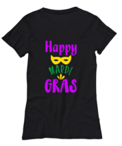 Happy Mardi Gras, black Women&#39;s Tee. Model 60058  - £22.71 GBP