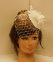 Birdcage veil Hat Fascinator, Bridal  Ivory fascinator Wedding Race, Asc... - £32.14 GBP