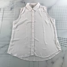 Rochelle Behrens Tank Top Womens Extra Large White Buttoned Collared The... - £33.33 GBP