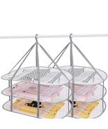 (2 Pack) 3-Tier Folding Clothes Drying Rack, Windproof Foldable Cloth Dr... - £31.44 GBP