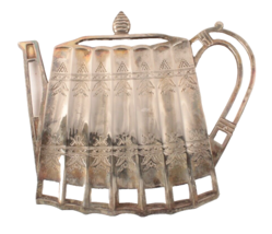 VTG Godinger Silver 1992 Teapot Shaped Trivet Silver Plate Metal Hot Plate - £11.53 GBP