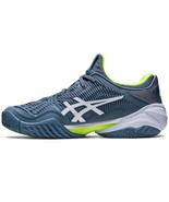 Asics 23 Court FF™ 3 Men&#39;s Tennis Shoes Sports Steel Blue Lime NWT 1041A... - $182.22+