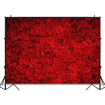 Red Rose Floral Wedding Photography Backdrop Valentine&#39;S Day Party Photo... - £23.44 GBP