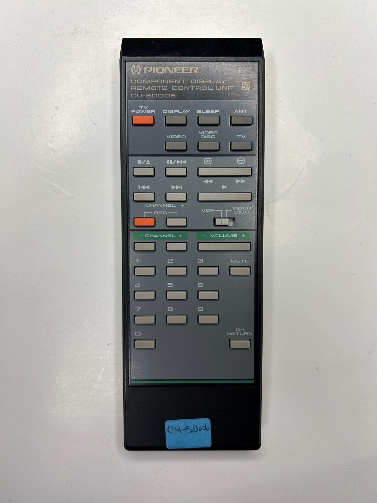 Pioneer CU-SD006 Remote Control, OEM for SD-2600 CRT TV  			