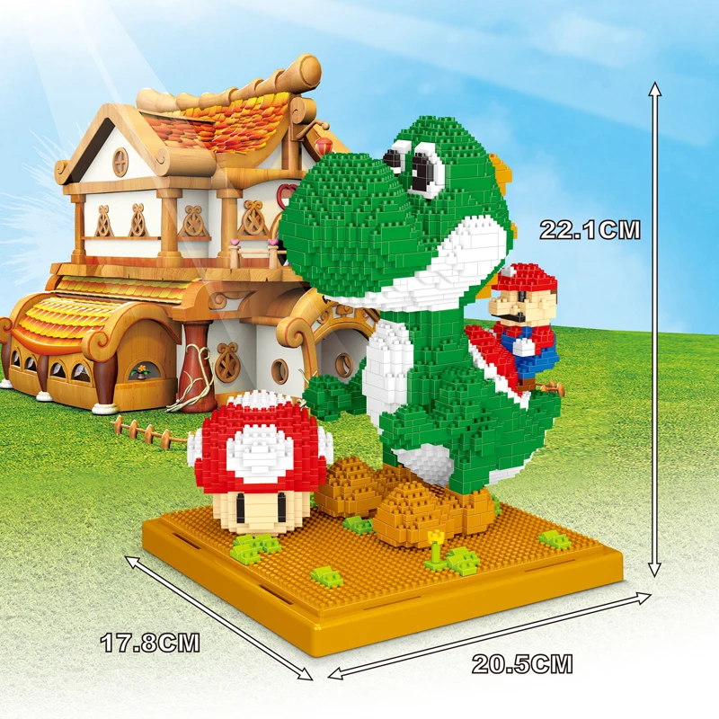 Micro Building Blocks Toys Cartoon Mini Figures Yoshi Mario DIY -No Box 154 - £25.38 GBP