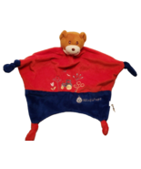 Teddy Bear Tractor Lovey Knot Cornered Security Blanket Red Blue Baby Wi... - £11.32 GBP