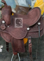 Western Leather Brown Barrel Racing Saddle. Floral Tooled With TackSet.F... - $5,936.28 MXN+