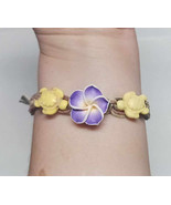 Flower and  Turtle  Adjustable Hemp Bracelet  handmade jewelry  Kids Girls  - $13.76 CAD