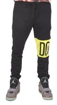 Dope Couture Color Blocked Black Neon Yellow Sweatpants Jogging Pants NWT - $44.26