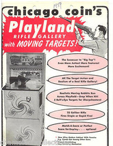 Playland Arcade Flyer Original 1959 Chicago Coin Moving Target Game Art Trimmed - £11.73 GBP