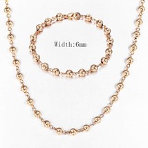 Davieslee 585 Rose Gold Jewelry Set For Women Braided tail Link Chain Ne... - $11.65
