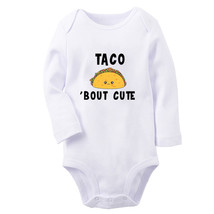 Taco Bout Cute Funny Baby Bodysuits Newborn Rompers Infant Jumpsuit Kids Outfits - £9.57 GBP