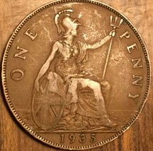 1935 Uk Gb Great Britain One Penny Coin - £1.44 GBP