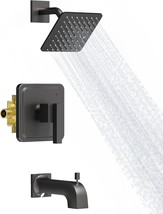 Gabrylly Black Shower Faucet Set, Bathtub Faucet With 6&quot; Rain, Matte Black - £77.48 GBP