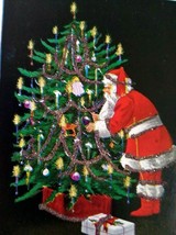 Santa Claus Christmas Postcard Ullman Glitter Mica X-mas Tree Series 1715 Unused - £23.92 GBP