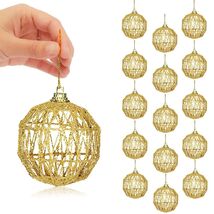 16 Golden Christmas Balls Ornaments 2.36in Gold Glitter Tree Decor - $256.68 16 Golden Christmas Balls Ornaments 2.36in Gold Glitter Tree Decor - $256.68 MXN